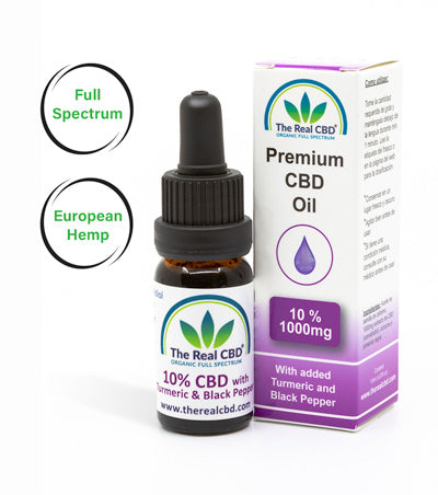 The Real CBD Aceite CBD 10% con Cúrcuma & Pimienta Negra (10 ml) | Full Spectrum | 5 mg/gota | NaturaPoint