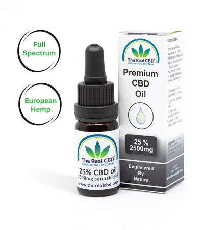 The Real CBD Aceite CBD 25% (2500 mg) – 10 ml | Full Spectrum (portador: aceite de cáñamo) | NaturaPoint