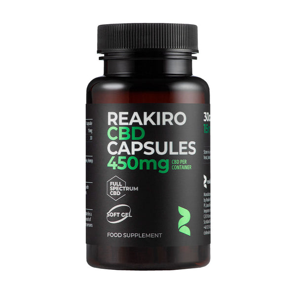 Reakiro Cápsulas CBD 15 mg Espectro completo (30 uds, 450 mg) | NaturaPoint