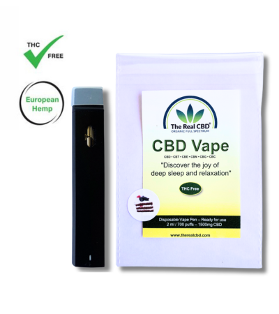 The Real CBD Vapeador CBD 1500 mg (2 ml) – Broad Spectrum | THC 0,0% | ≈700 caladas