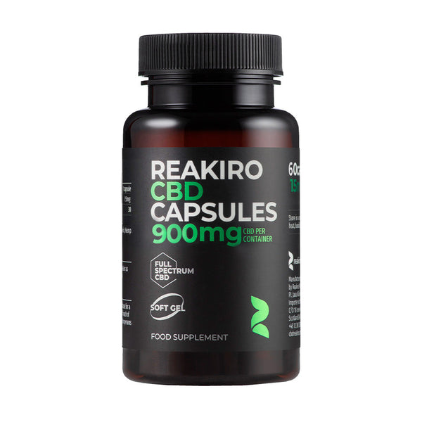 Reakiro Cápsulas CBD 15 mg Espectro completo (60 uds, 900 mg) | NaturaPoint