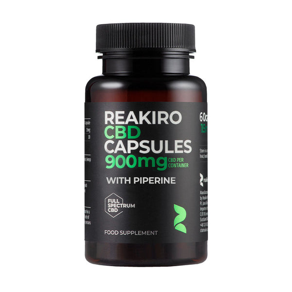 Reakiro Cápsulas CBD 15 mg Espectro completo (60 uds, 900 mg) | NaturaPoint