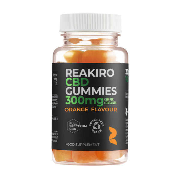 Reakiro Gomitas CBD 300 mg Sabor naranja (10 mg x 30) Espectro completo | NaturaPoint