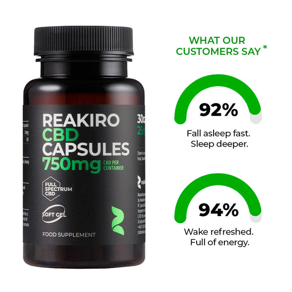 Reakiro Cápsulas CBD 25 mg Espectro completo (30 uds, 750 mg) | NaturaPoint