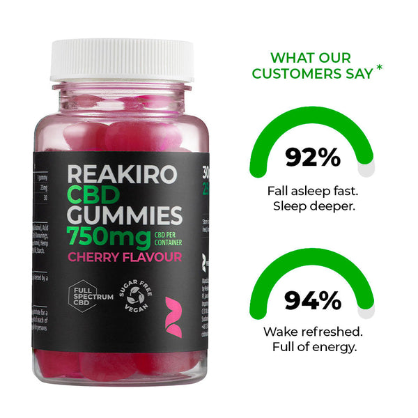 Reakiro Gomitas CBD 750 mg Sabor cereza Espectro completo (30 uds) | NaturaPoint