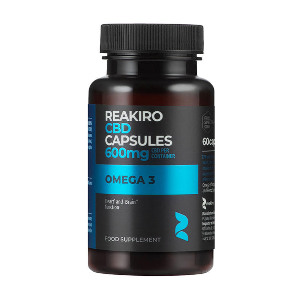 Reakiro Cápsulas CBD 600 mg Omega 3 Espectro completo (60 uds) | NaturaPoint