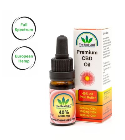 The Real CBD Aceite “Pain Relief” 40% (10 ml) – 2000 mg CBG + 1000 mg CBD + 1000 mg CBN | Full Spectrum en MCT | NaturaPoint