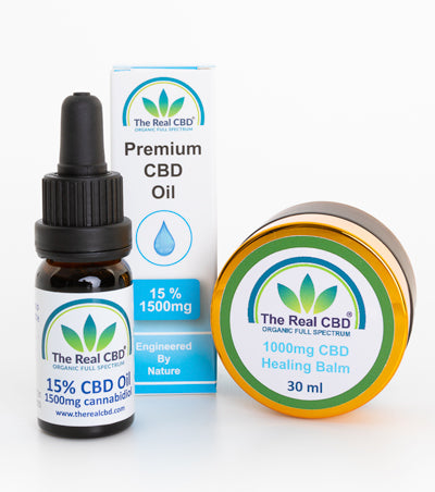 The Real CBD Pack Articular – Aceite 15% (10 ml) + Bálsamo 1000 mg (30 ml) | ≤0,2% THC