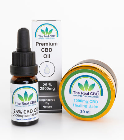 The Real CBD Pack CBD Dolor – Aceite 25% (10 ml) + Bálsamo 1000 mg (30 ml) | ≤0,2% THC