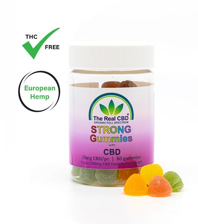 The Real CBD Gominolas 25 mg CBD – 60 uds (1500 mg totales) | THC 0,0% | Sabores mixtos